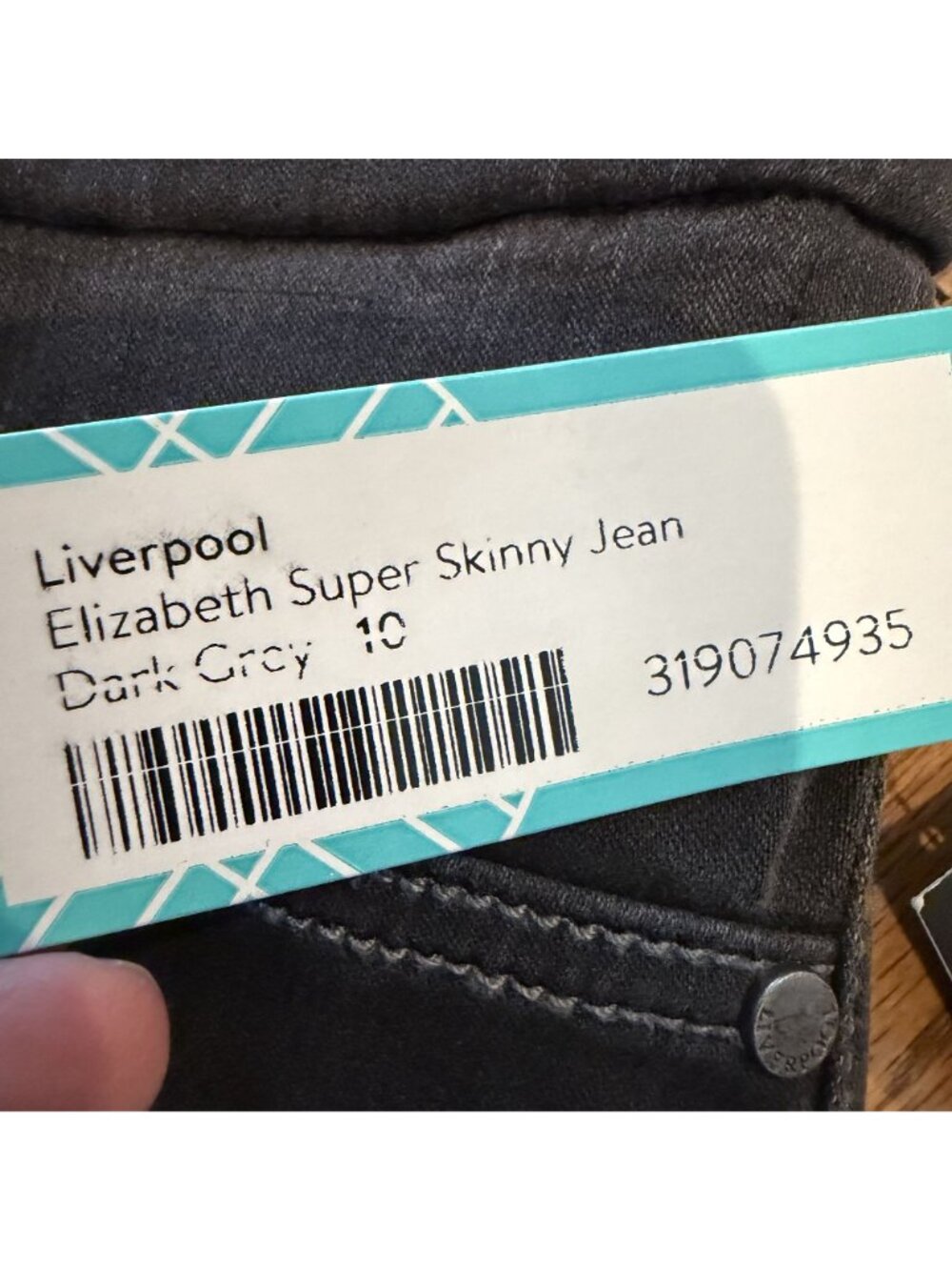 Liverpool Womens Dark Gray  Elizabeth Super Skinny Jeans New Size 10 - Picture 6 of 13